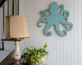 Octopus Wooden Sign Beach Coastal Wall Art