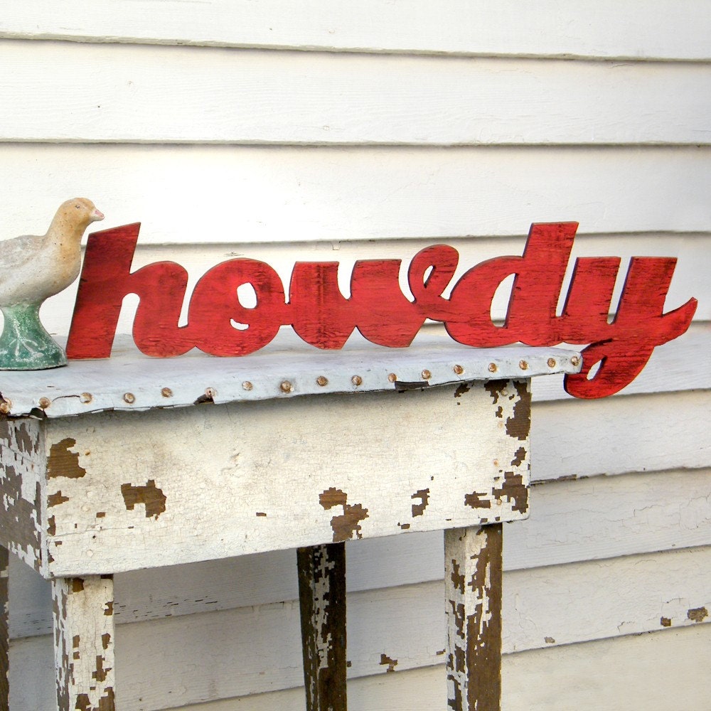 Howdy Wooden Sign Southern Greeting