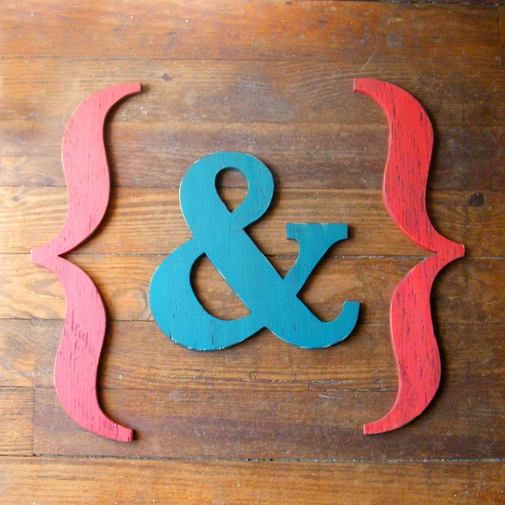 Typographic Brackets for Bookworms Wood Sign