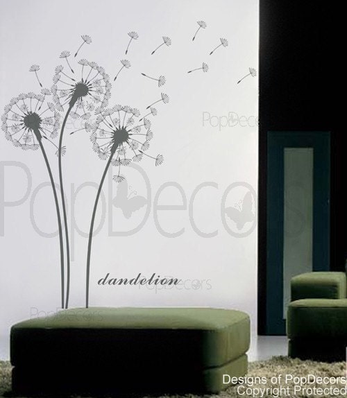 Flower wall decal baby girl room decal living room decal wall sticker- Dandelions -Designed by Pop Decors