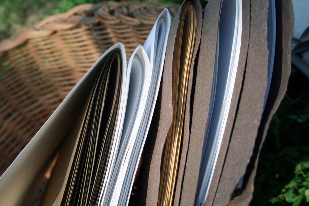 Journal Recycled Handmade White Flax