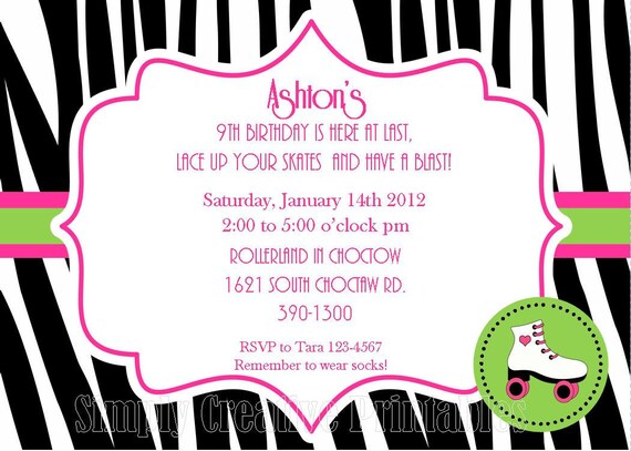 Skate Party Printable Invitation Il_570xn