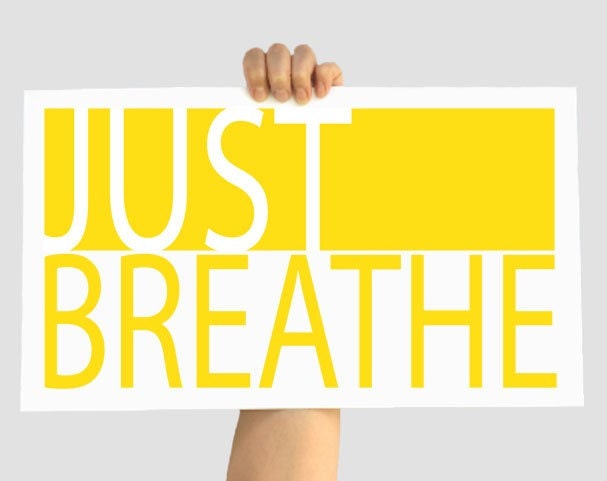 Just Breathe - Yellow 12 X 18 Large Format Decoration Print- Wall Decor Art
