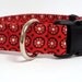 Red Daisy Dog Collar - 1" Wide - Medium & Large Sizes