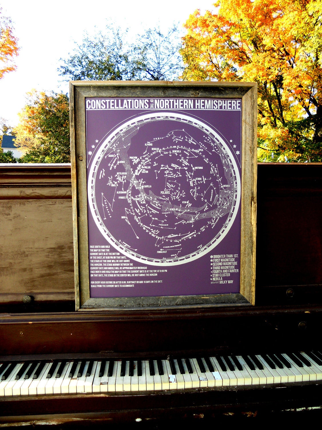 NEW - Constellations of the Northern Hemisphere star chart - hand pulled large screen print 22x28 inch Astronomy Poster