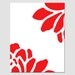 SALE - 11 x 14 Print - Large Floral Silhouette - Red and White - Minimalist, Modern, Fresh