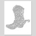 SALE - 8 x 10 Cowboy Boot Print - Gray and White - Modern Nursery Decor