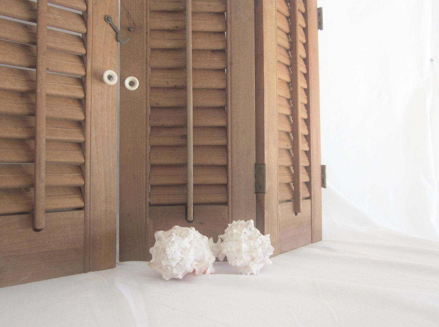 Vintage Wood Shutters Shabby French Beach Cottage Rustic Farmhouse Decor Window Treatments Photo Prop