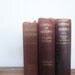 Antique Books Textbooks 1905 Algebra English History Library Leather Books Shabby Rustic Cottage Wine Burgundy