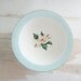 Vintage Turquoise Serving Bowl Lifetime China White Magnolia Aqua Stripe Kitchen Shabby French Beach Cottage Decor