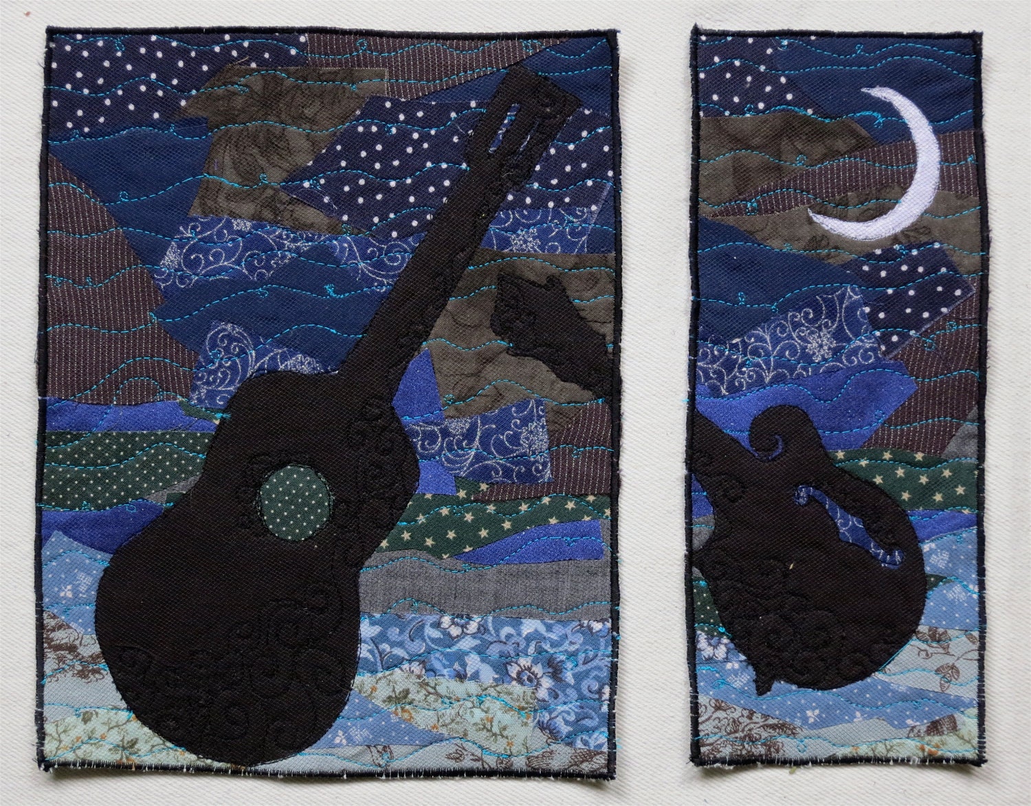 Quilted Back Patch Mandolin and Guitar 2 Piece- Midnight Moonlight