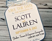 Mason Jar Save the Date (with bakers twine) envelopes included