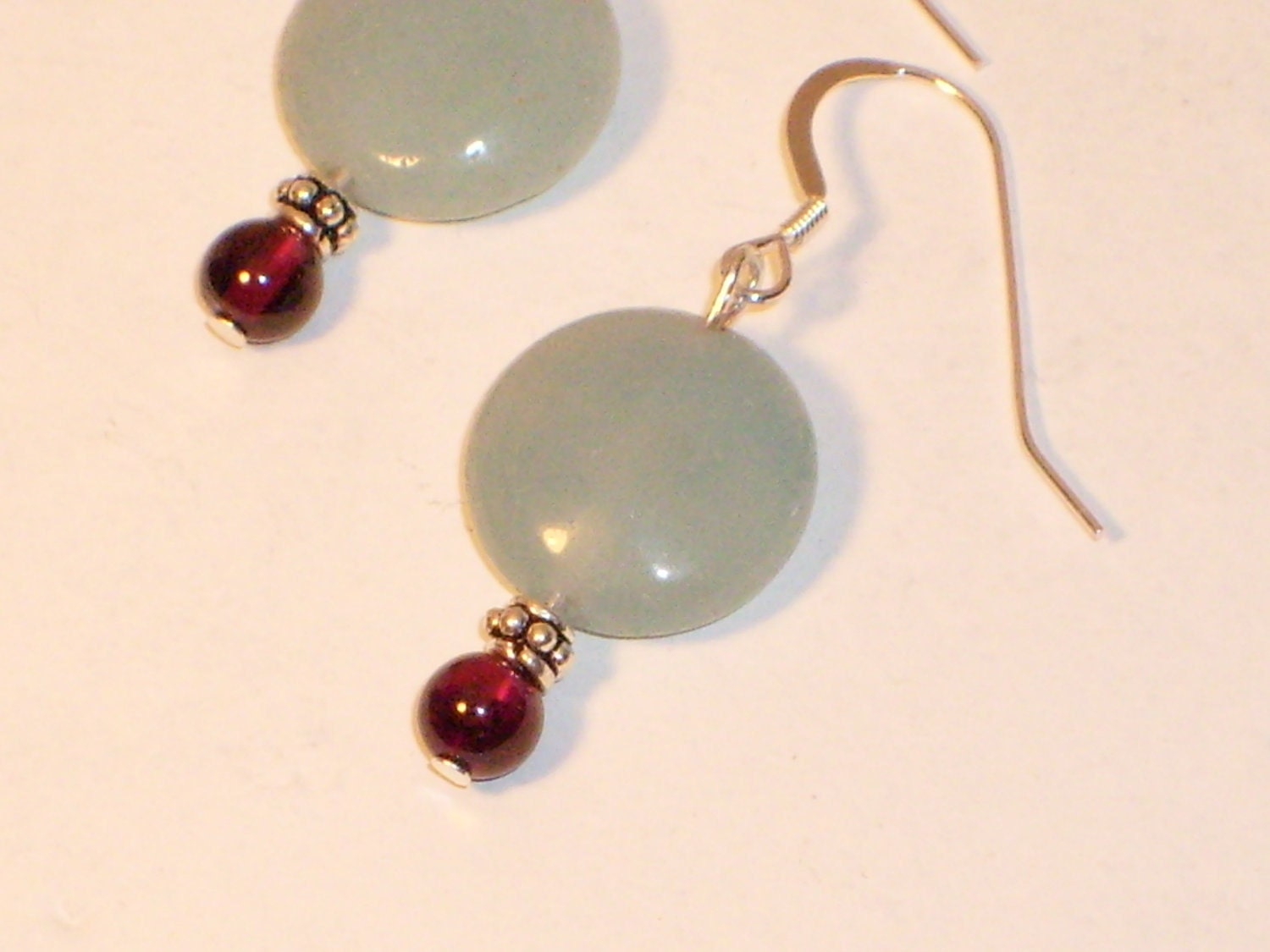 Amazonite and garnet earrings