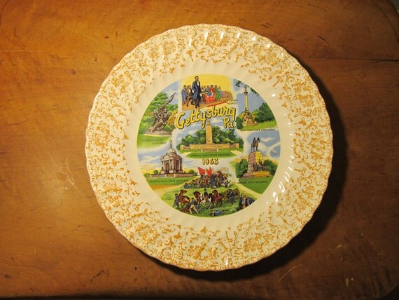 Items similar to Vintage Gettysburg PA Souvenir Plate on Etsy