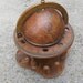 Vintage Italian Globe Humidor and Smoking Pipe Rack Wooden Stand