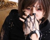 Gothic Punk Visual Kei 5 Ring and Cuff Bullet Weapon Kusari