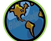 Button Badge or Magnet - SRA11 - Planet Earth
