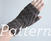 Knit Gloves Pattern // Herringbone Rib Fingerless Gloves  - pattern only - PDF