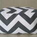 More Colors - Sqaure Pouf Floor Pillow Charcoal White Zig Zag Chevron