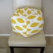 18" Ottoman Pouf Floor Pillow Yellow White Ikat