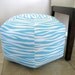 18" Ottoman Pouf Floor Pillow Miami Aqua White