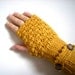SPRING SALE  Mustard Yellow,Autumn Gold Arm Warmers,  Fingerless Gloves Women Crochet