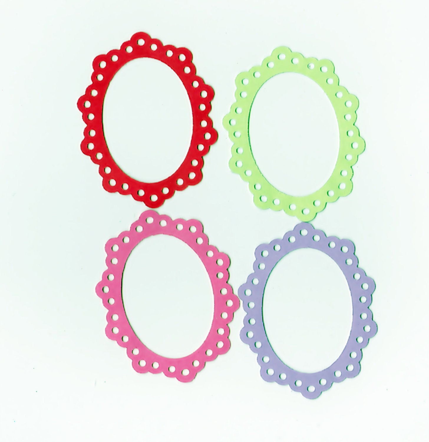 4 die cut adhesive backed oval frames