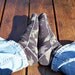 Polartec Fleece Socks Grey Fall Leaves