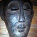1960s antique metal tribal mask brown collectible African tribe mask black face genuine