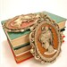 Pair of oval 1960s vintage demure girl wall plaques