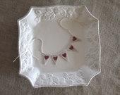 Valentine cake bunting, red heart glittter cake topper, cake bunting,