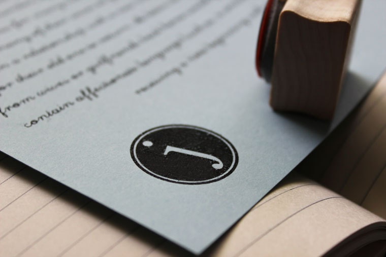 Custom Initial Rubber Stamp 1" Round Circle