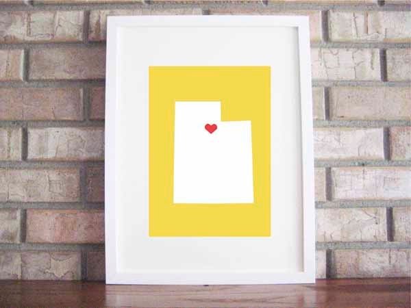 Customize Your Home Is Where The Heart Is - Utah 8x10