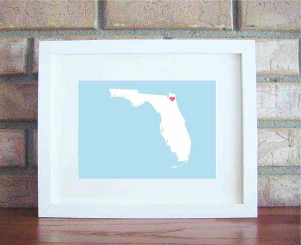 Customize Your Home Is Where The Heart Is - Florida 8x10