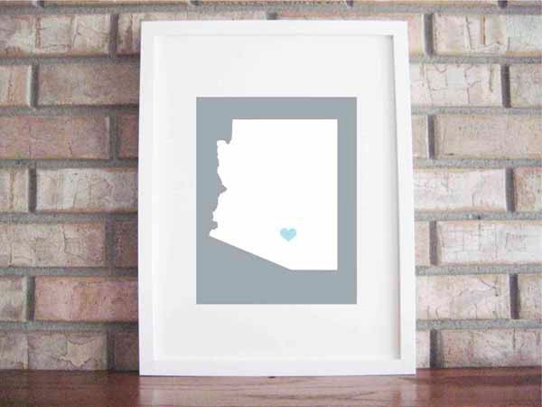 Customize Your Home Is Where The Heart Is - Arizona 8x10