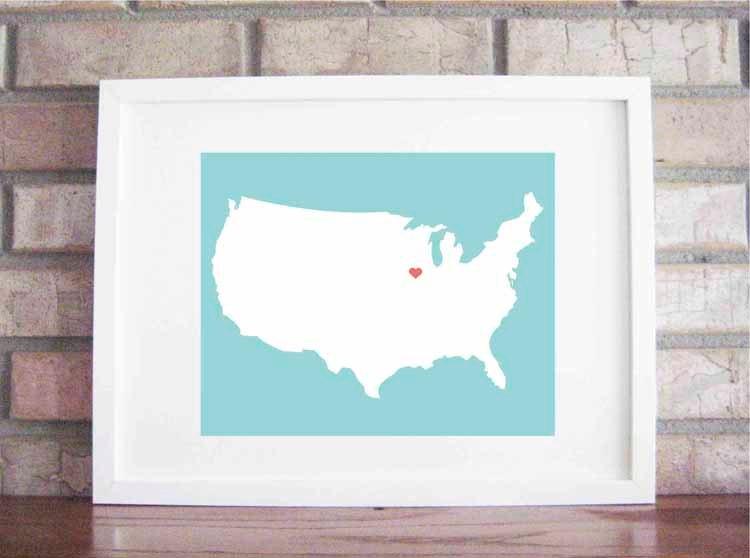 Customize Your Home is Where the Heart Is World or USA 11 x 14