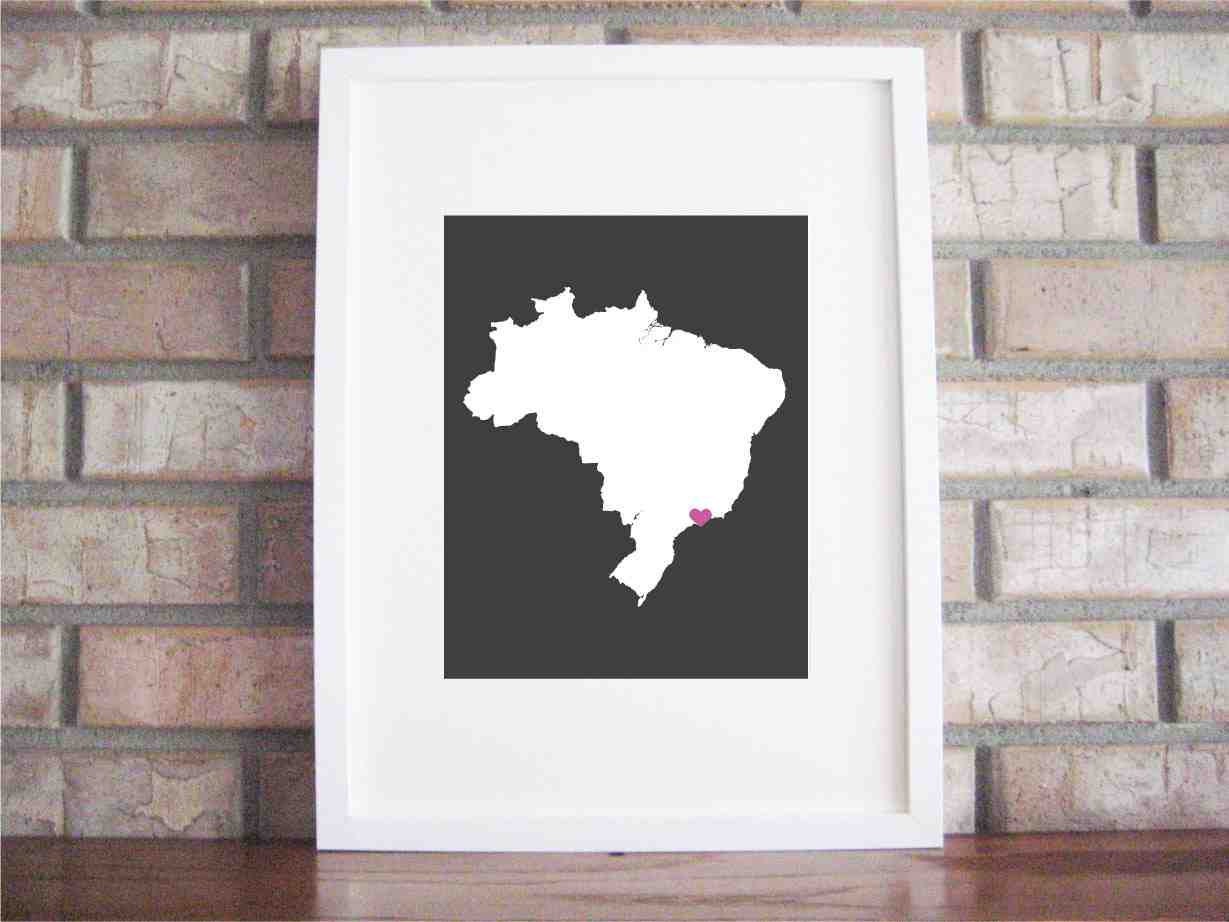 Customize Your Home Is Where The Heart Is - Brazil 8x10