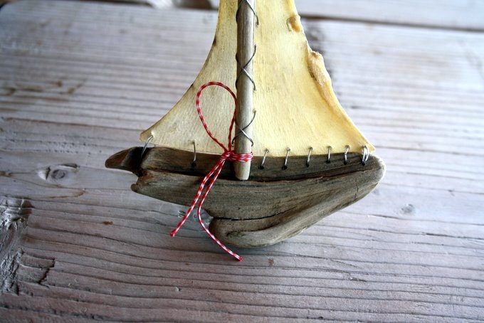 driftwood sailboat pendant...genuine parchment sail...unique necklace...mediterranian jewelry...