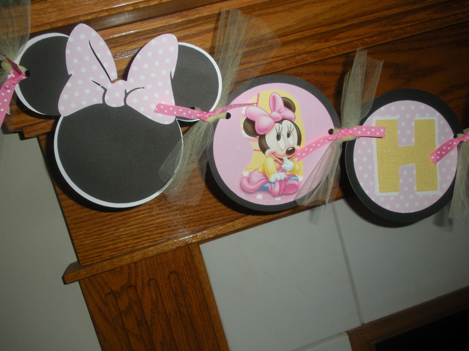 Birthday Banner Minnie or Mickey Mouse Happy Birthday Banner You Can Choose Your Colors