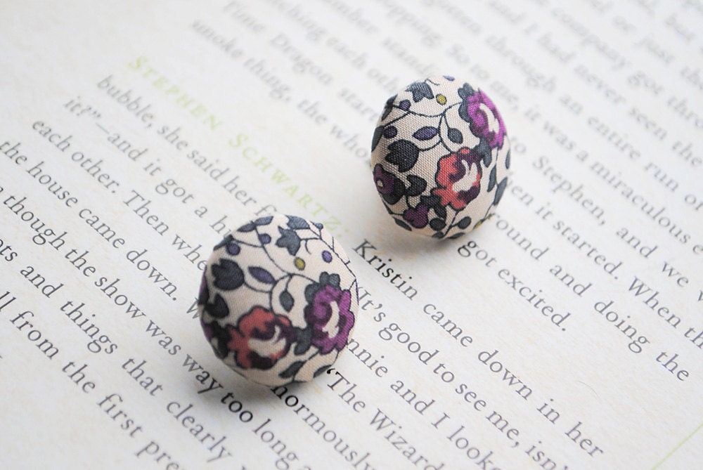 SALE Liberty of London Floral Button Earrings, Nickel Free