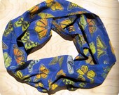 Illustrated Butterfly Infinity Scarf