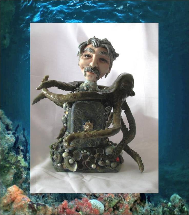 OOAK Art Doll Apoxie Sculpt  Davy's Secret  - An underwater Pirate kind of adventure in art doll making