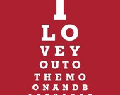 I Love You To The Moon And Back - 8x10 Eye Exam Chart Print