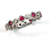 Antique Ruby and Diamond Eternity Ring - Platinum