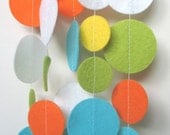 Fun and Bright Felt Circle Garland,  Party Garland, Felt Circle Banner, Felt Circle Bunting, Party Pack 30 FT