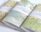 Vintage Atlas Mini Notebooks , Journals, Jotters, Pocket Notebook, Handmade Stationery, SET of 3