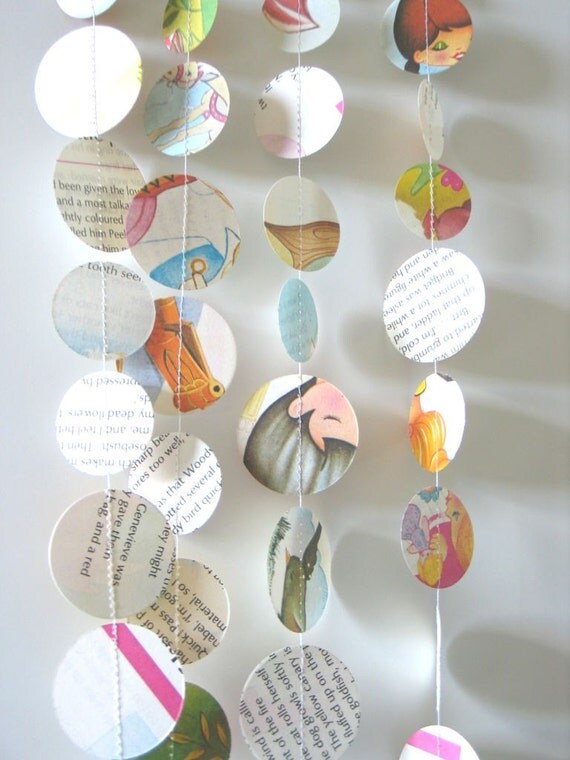 Vintage Storybook Paper Garland/ Streamer Approx 10ft