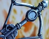 Hunger Games FIRE necklace - bow and arrow  pendant charm jewelry insipred by Katniss Everdeen