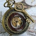 SALE ----  Steampunk  Jules Verne pocket watch key NECKLACE Victorian locket pendant charm