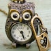 Steampunk Victorian pocket watch necklace pendant charm Cute OWL- HEART lock Necklace pocket watch